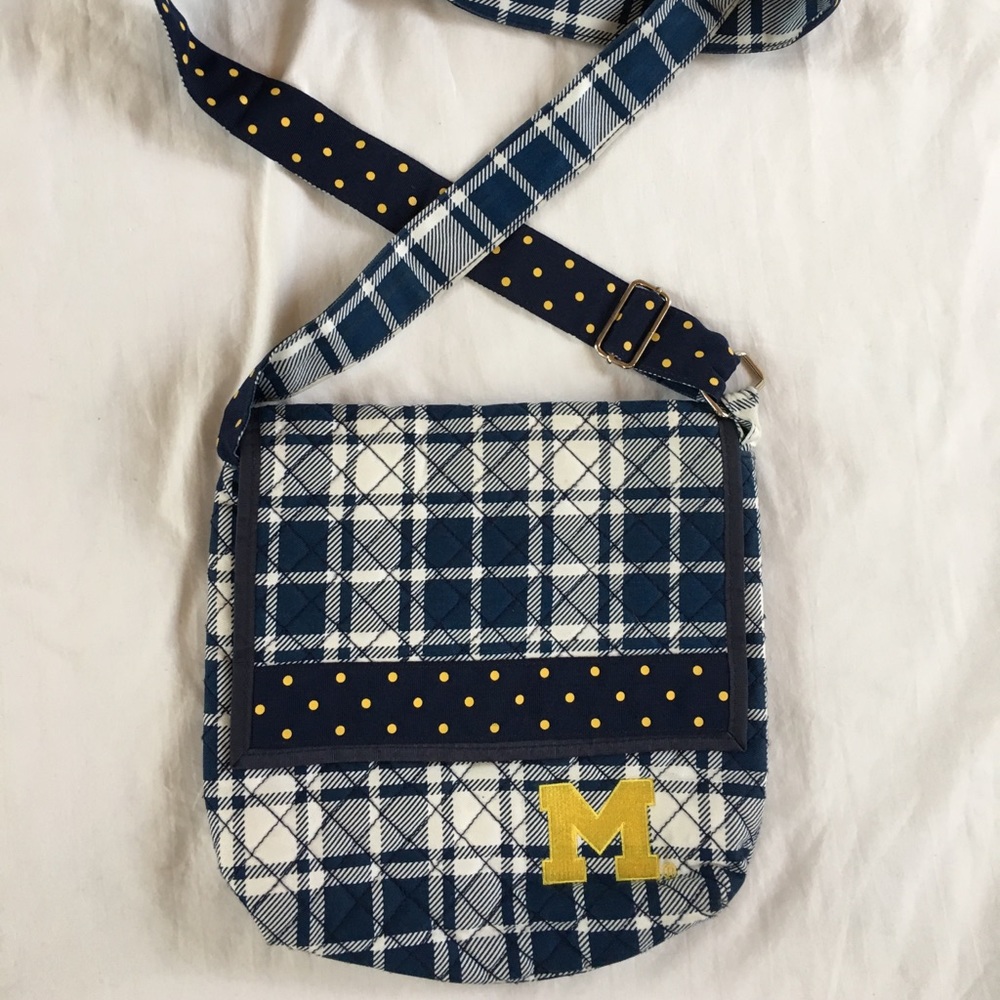 Michigan plaid quilted crossbody NWOT